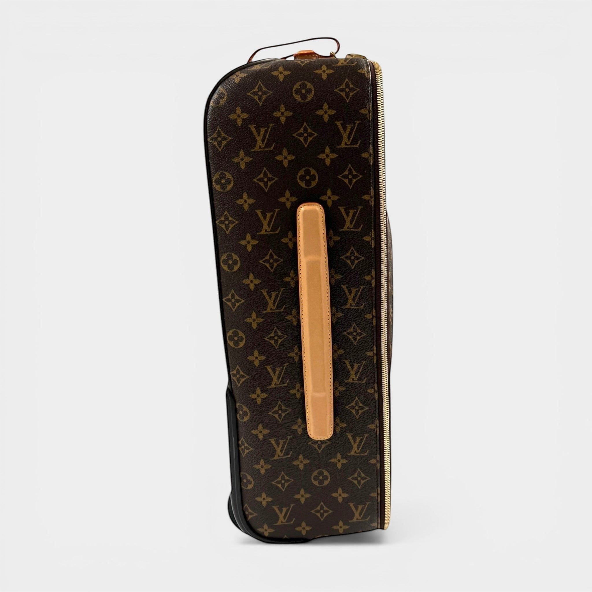 Monogrammed Rolling Suitcase With Stripes