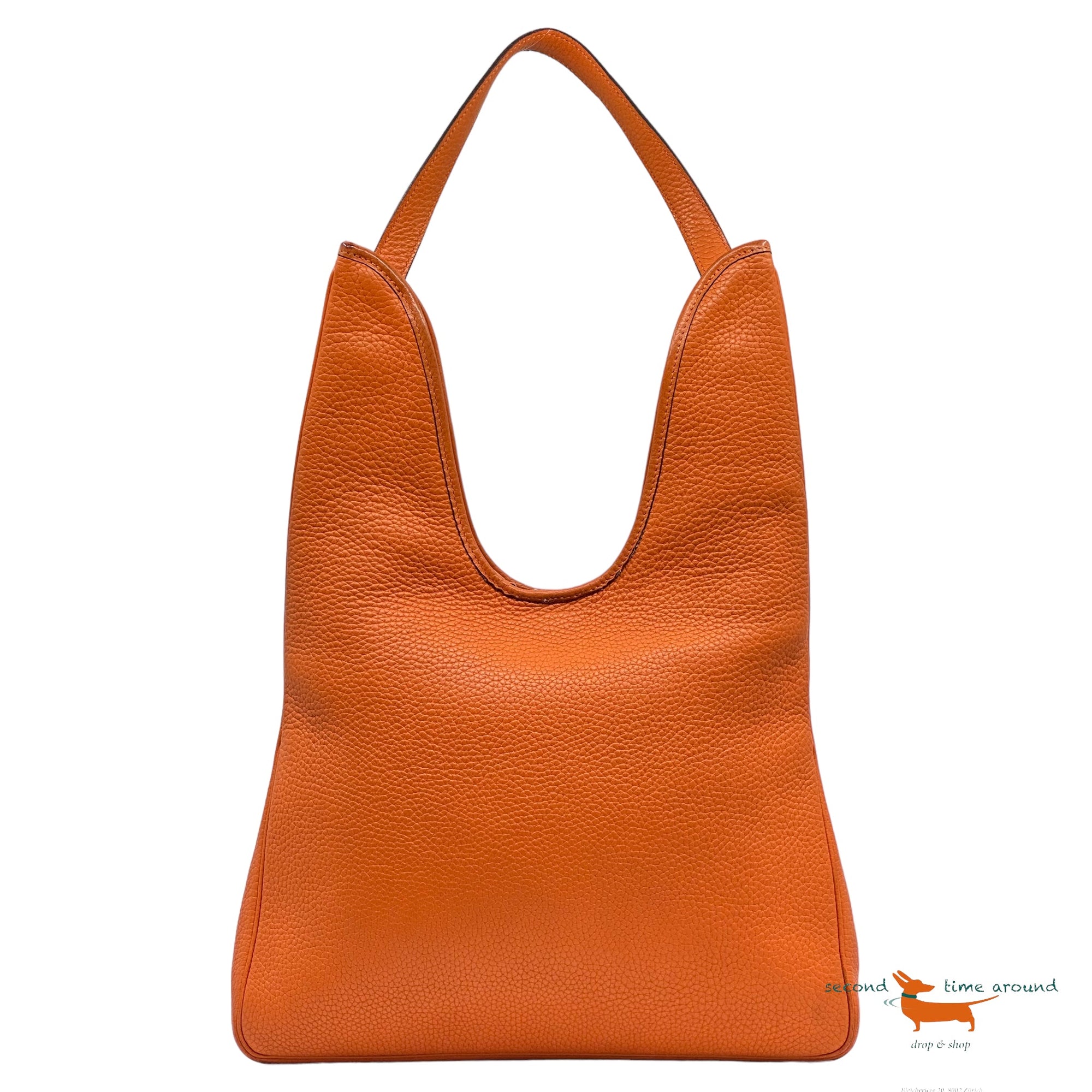 Hermes orange Clemence leather Massai Hobo Bag