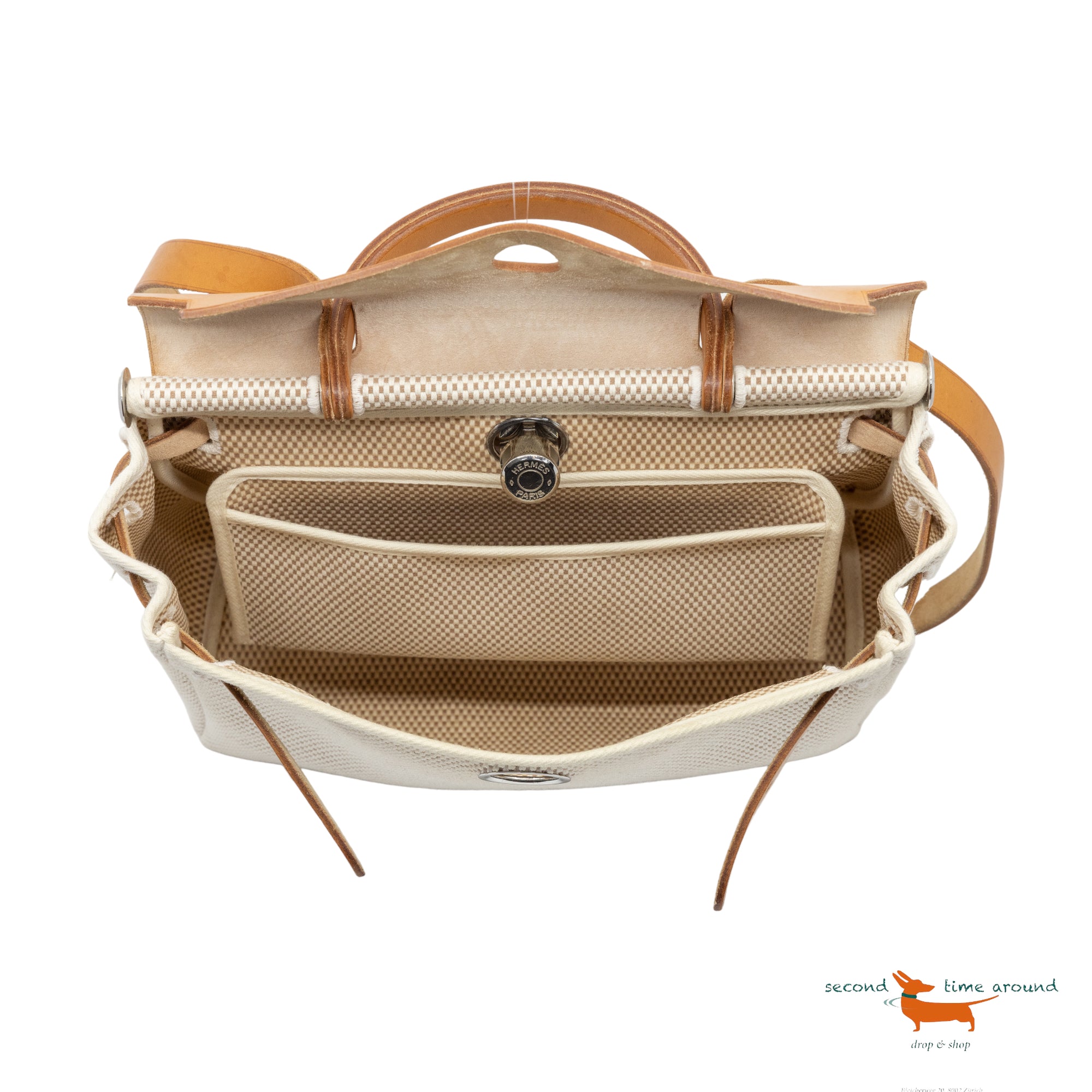 Hermes Herbag 30 Toile Bag
