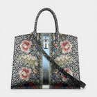Secondtimearound Louis Vuitton Floral City Steamer MM multicolor leather tote bag with floral print and silver stripe detail.