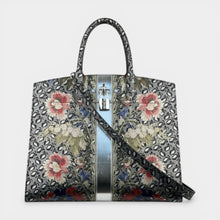 Secondtimearound Louis Vuitton Floral City Steamer MM multicolor leather tote bag with floral print and silver stripe detail.
