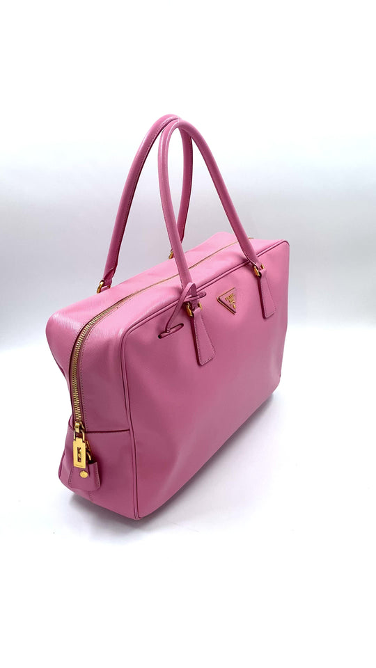 Prada Peonia Saffiano Lux Top Bag