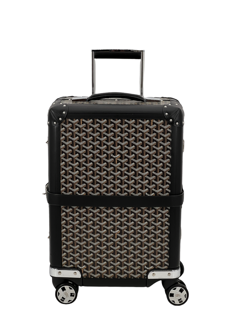 Goyard Black Goyardine Canvas and Leather Bourget Trolley