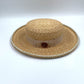 Gucci Glass Pearl Logo Brooch Straw Boater Hat
