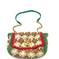 Gucci small GG Marmont raffia shoulder bag