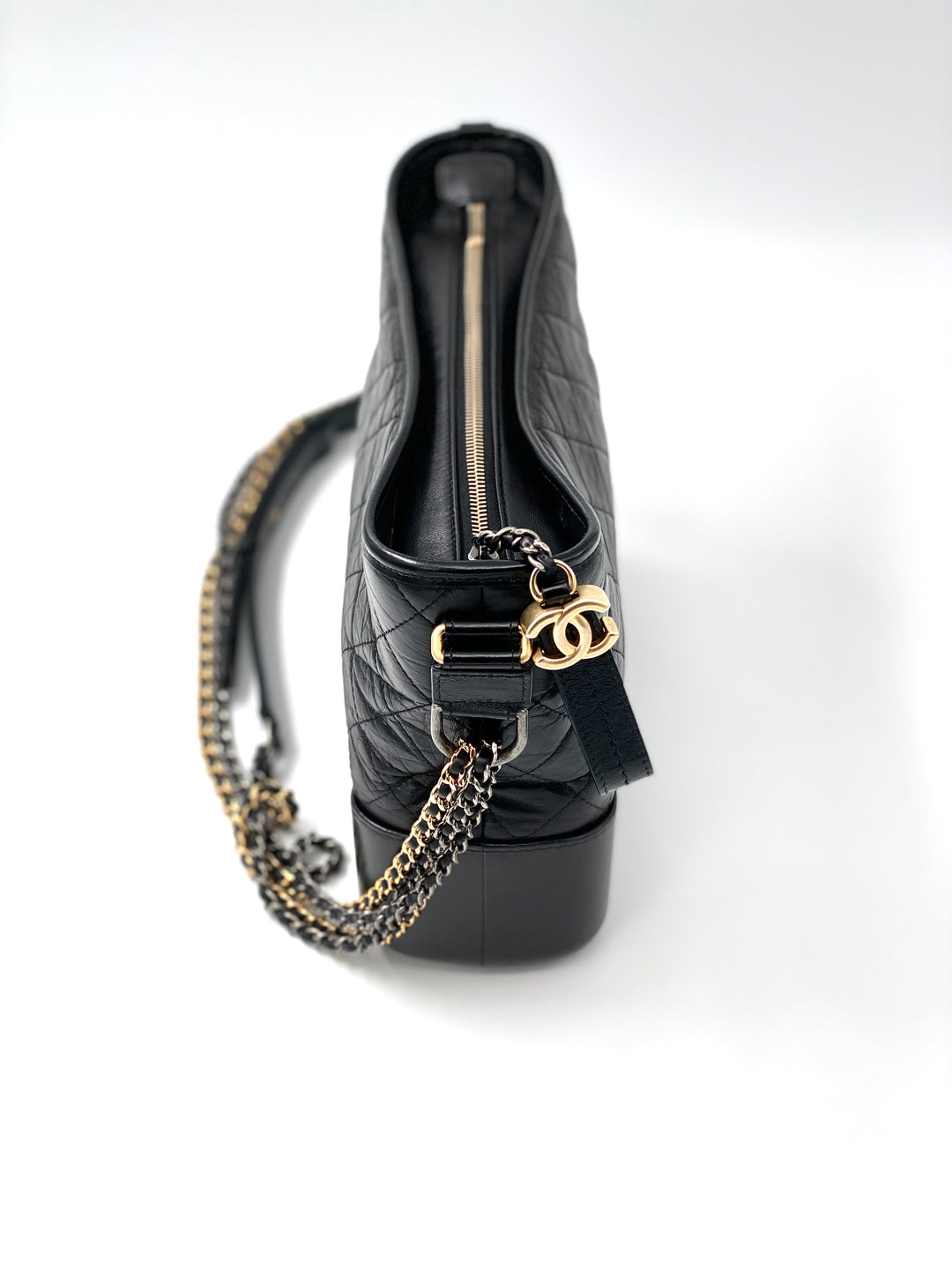 Chanel Gabrielle shoulder bag in black quilted leather
