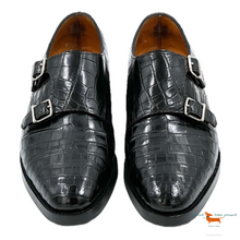John Lobb William Silver Buckle Crocodile Shoes