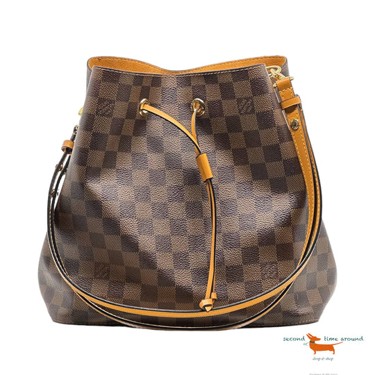 Louis Vuitton Neonoe Safran Damier Ébène Canvas Braun Bag