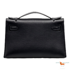 Hermes Kelly Pochette Menthe Gold Hardware Black Swift