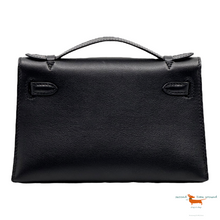 Hermes Kelly Pochette Menthe Gold Hardware Black Swift