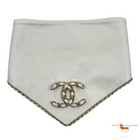 Chanel Lambskin Calfskin Chain CC Bandana White Gold