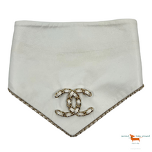 Chanel Lambskin Calfskin Chain CC Bandana White Gold