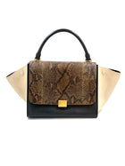 Celine Trapeze medium model handbag python suede