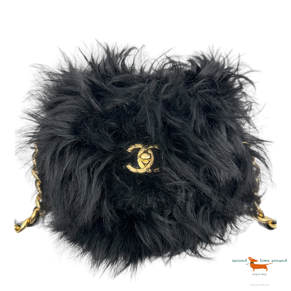 Chanel Mini flap Leather Lambskin Shearling bag