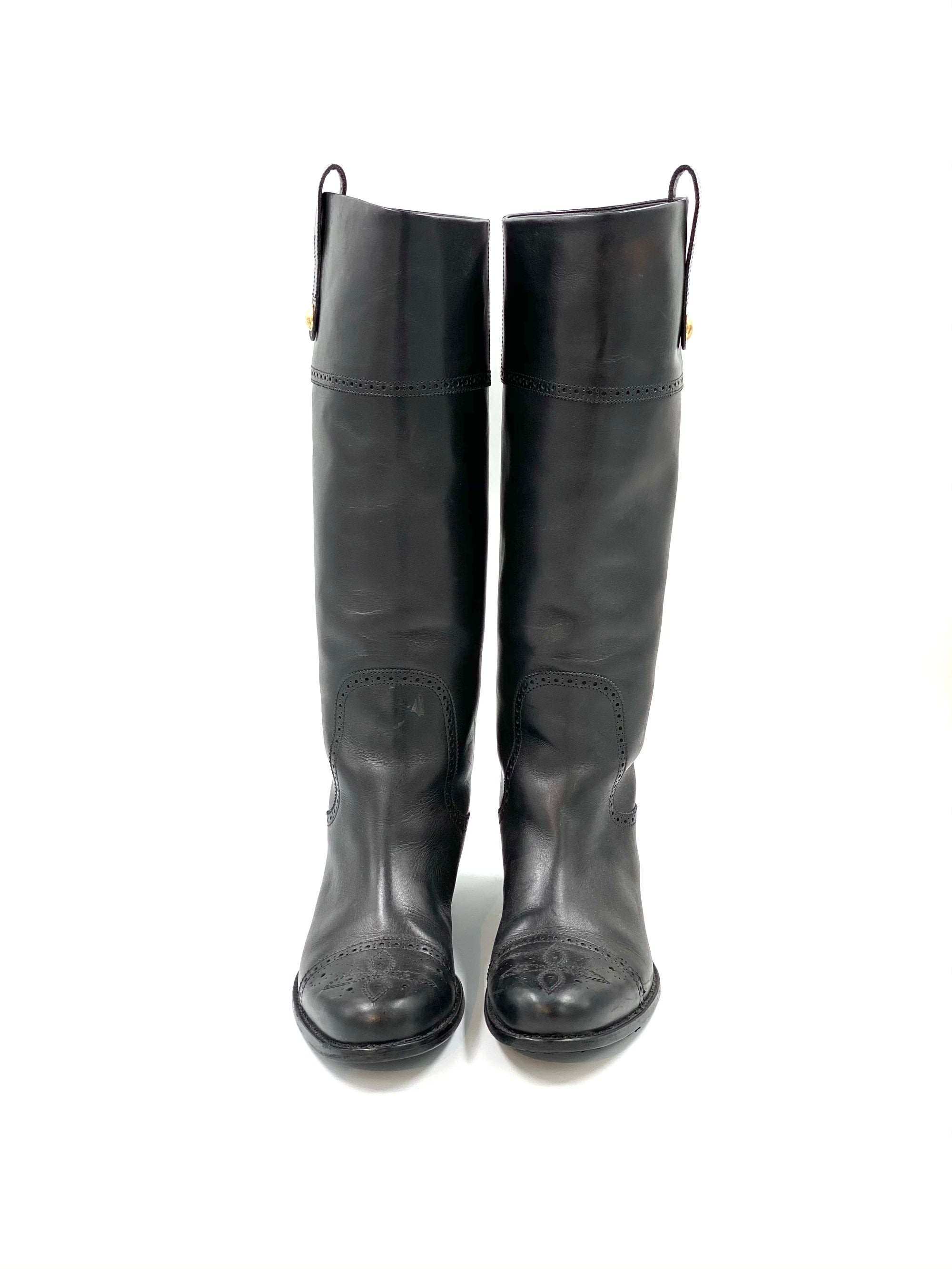 Louis Vuitton Stiefel Leder Schwarz 39