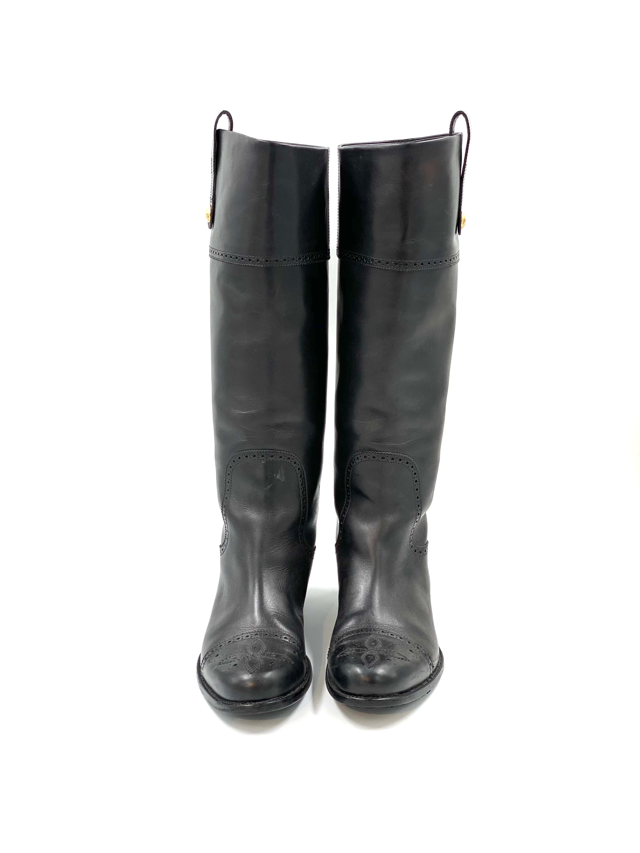 Louis Vuitton Stiefel Leder Schwarz 39