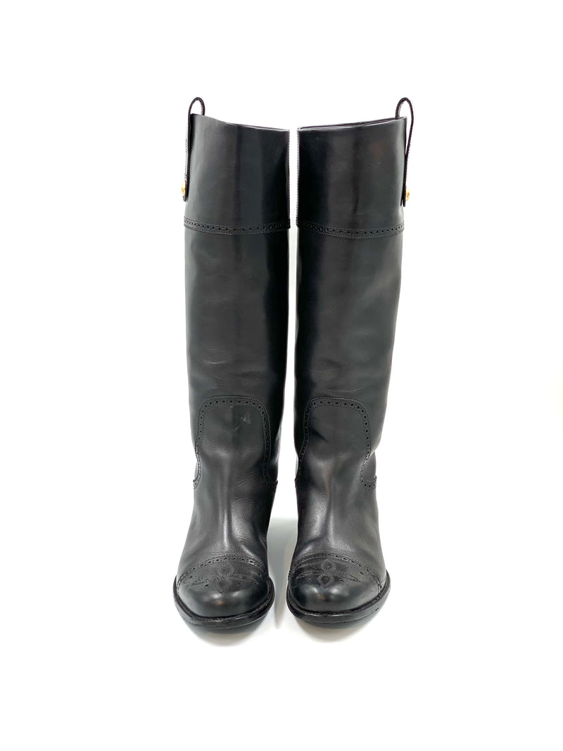 Louis Vuitton Stiefel Leder Schwarz 39