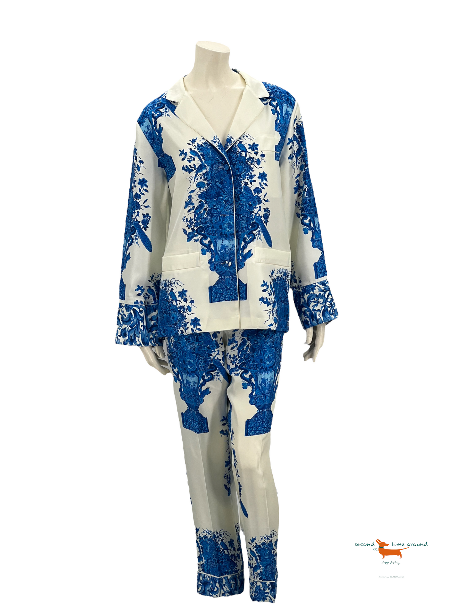 Valentino Grace Print Silk Pyjama