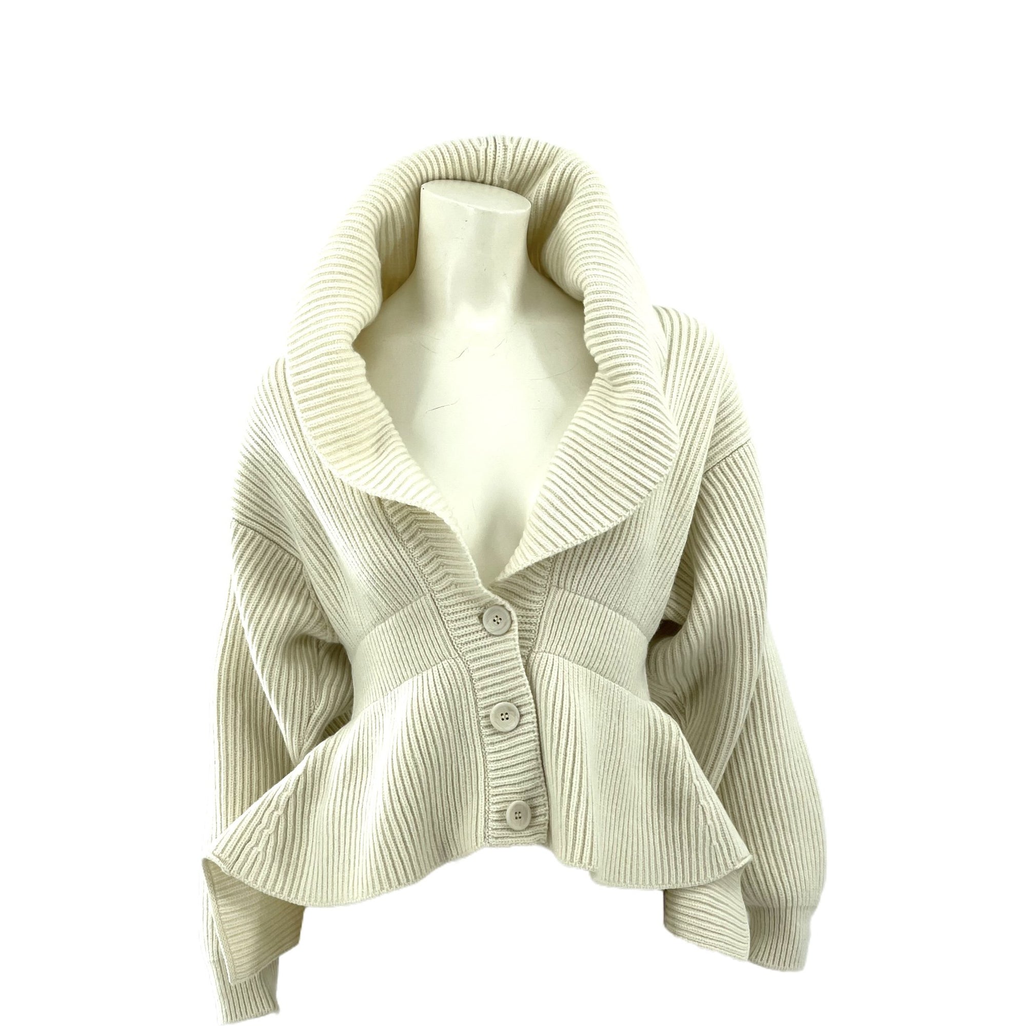 Alaia Ribbed Wool and Cashmere-Blend Cardigan