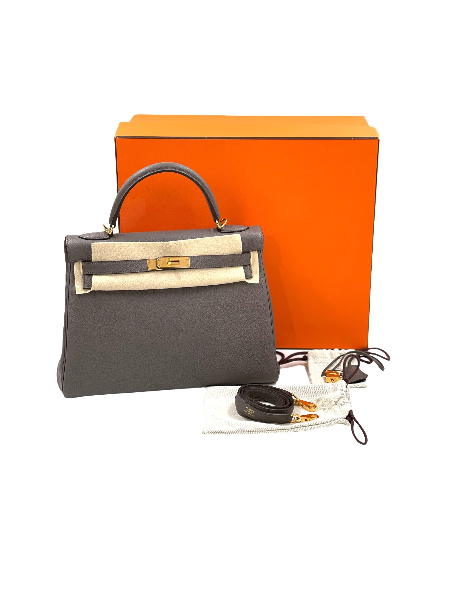 Hermes Kelly 2016 Togo Leder Etain 32Cm Bag