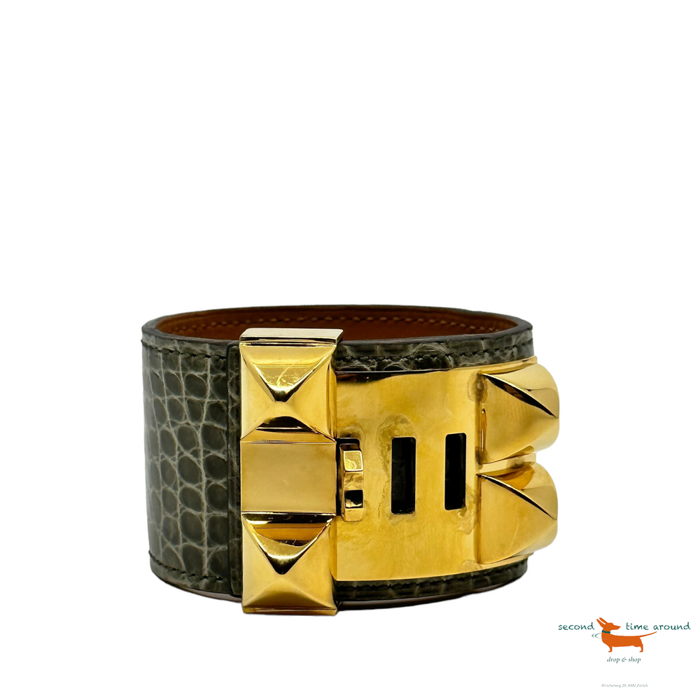 Hermes Croco Bracelet Collier de Chien