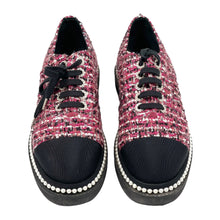 Chanel Sneakers Damen Rosa Schwarz Tweed