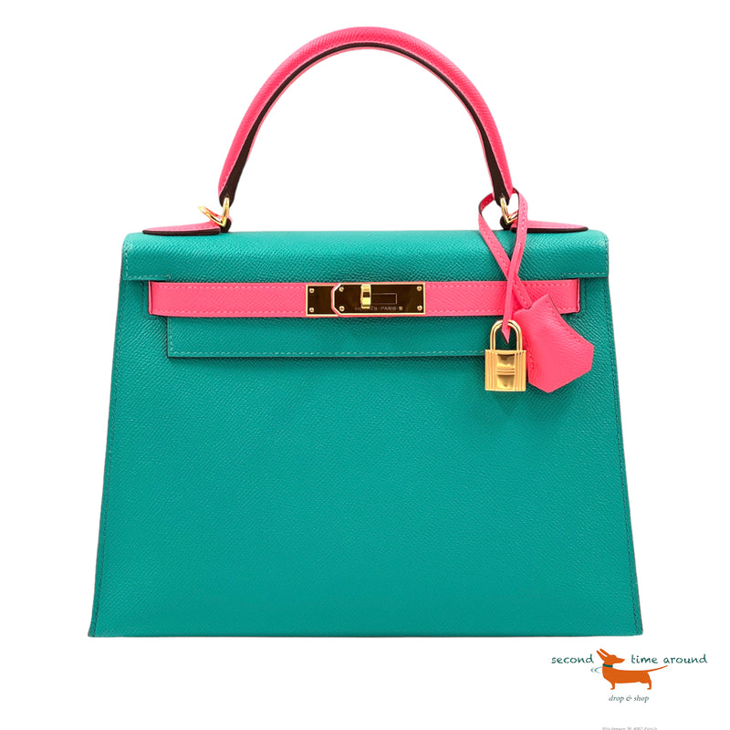 Hermes Kelly II Sellier 28 Veau Epsom Bleu Paon Limited Edition Bag
