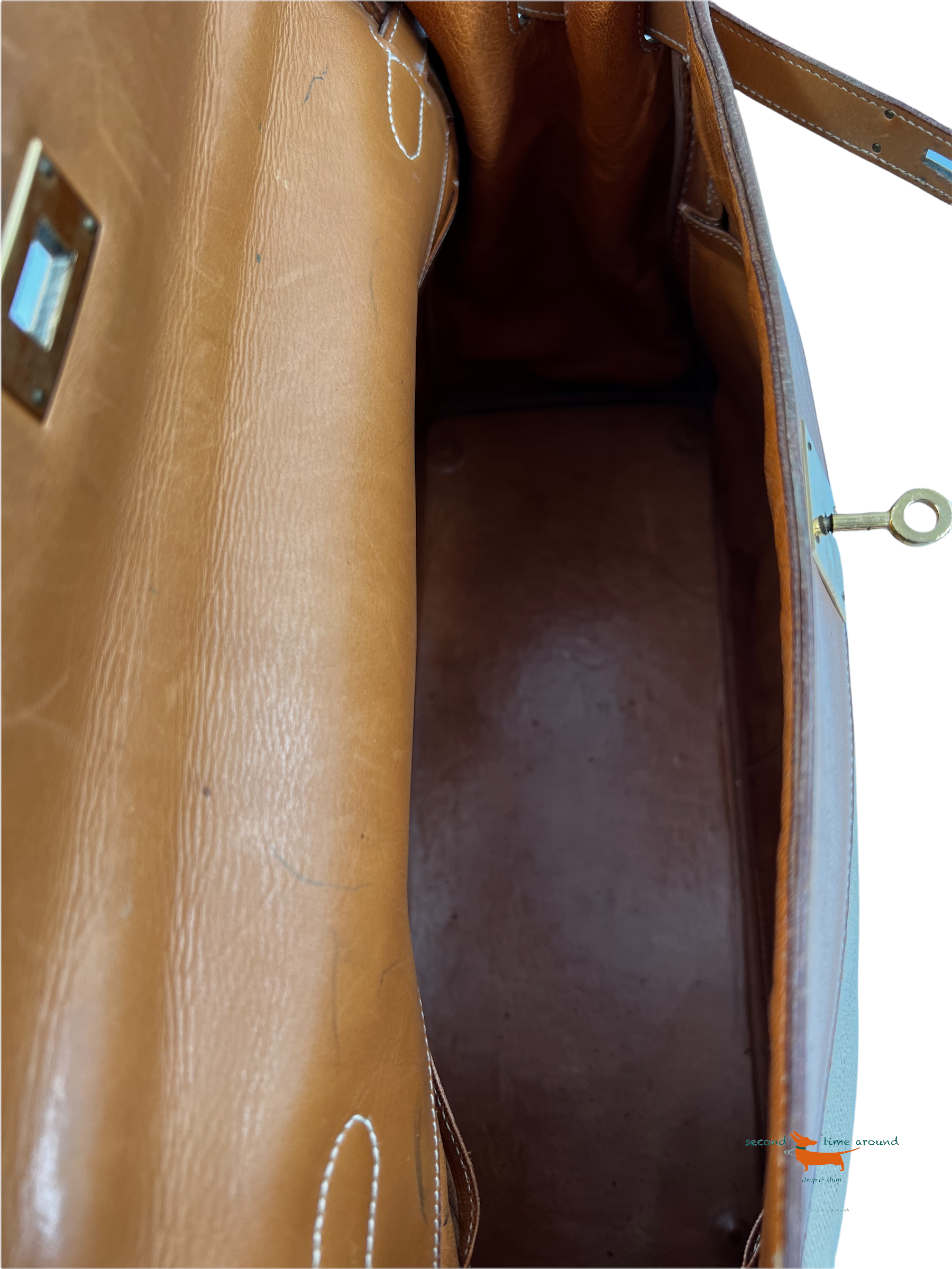 Hermes Kelly 35 Vintage Canvas & Leather