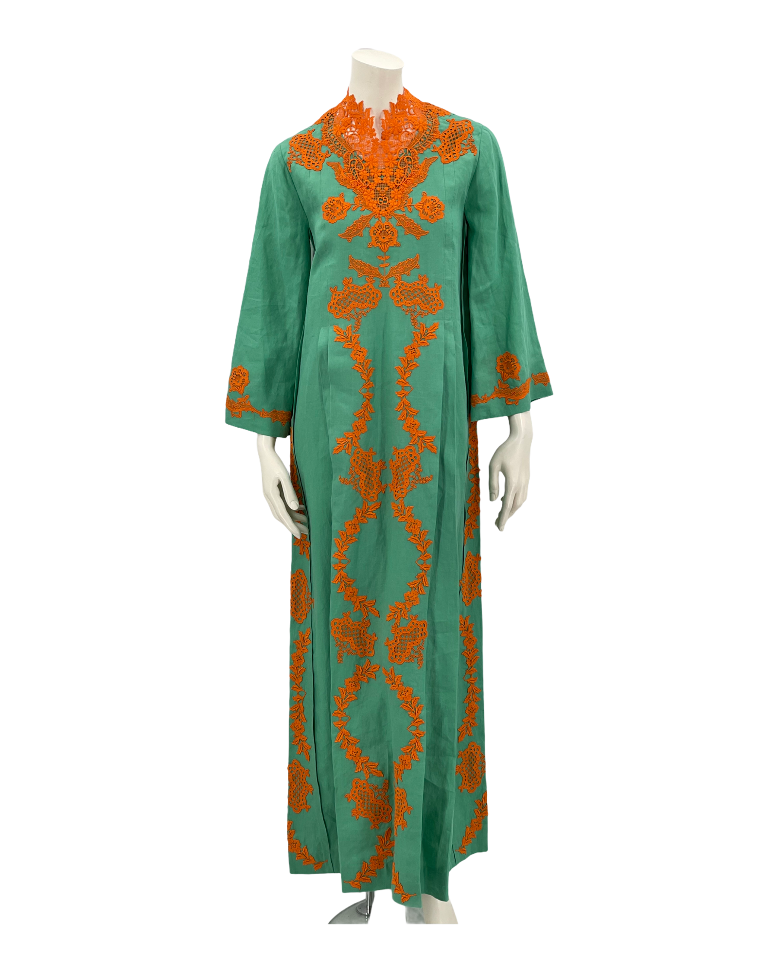 Gucci Crocheted lace-trimmed linen kaftan