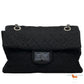 Chanel 2.55 large shoulder bag in black Tweed