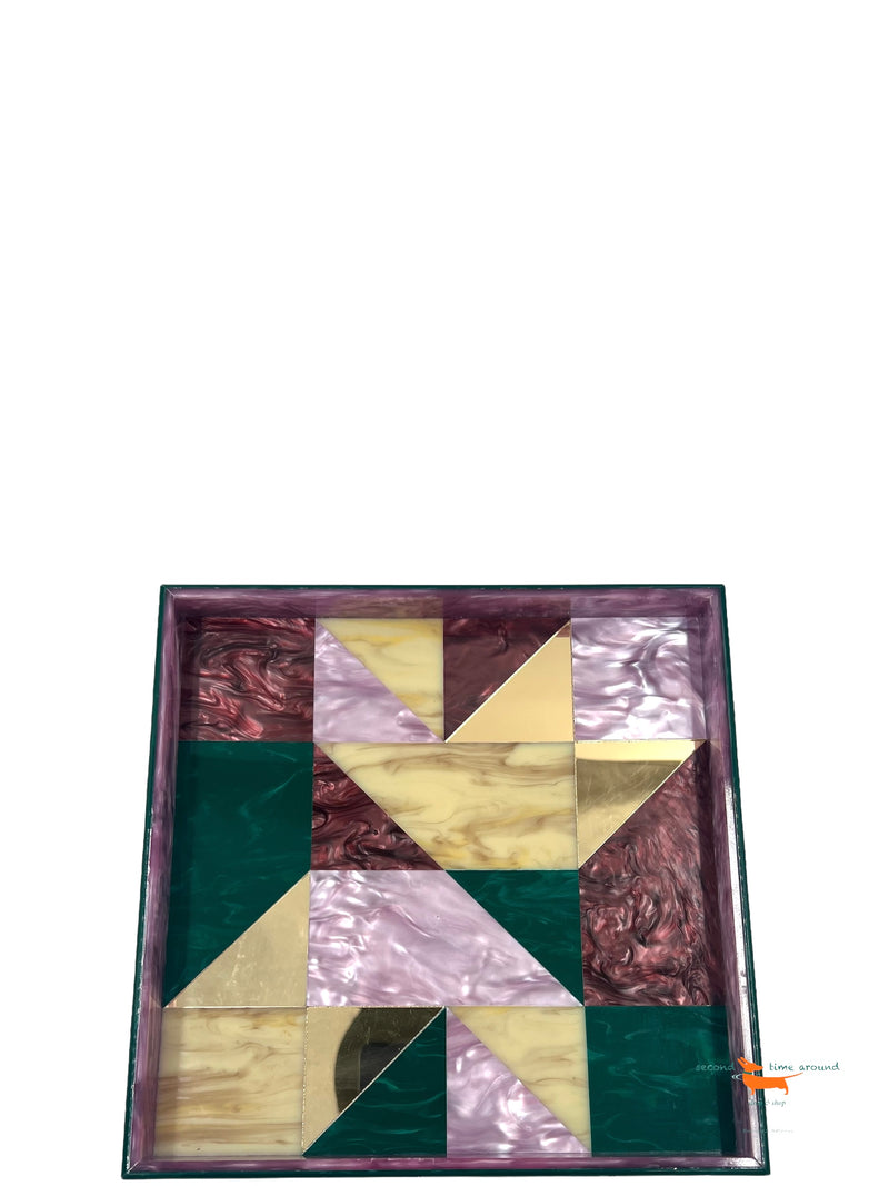 Edie Parker  Acrylic Square Tray Handmade in America Each  Piece is Unique