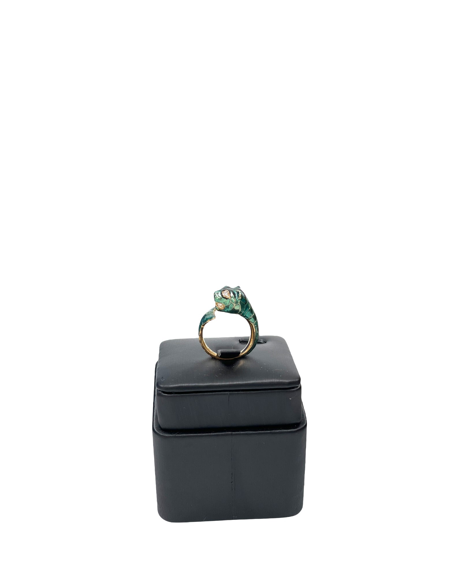 Gucci 18k Yellow Gold Diamond Enamel Le Marché des Merveilles Tiger Ring