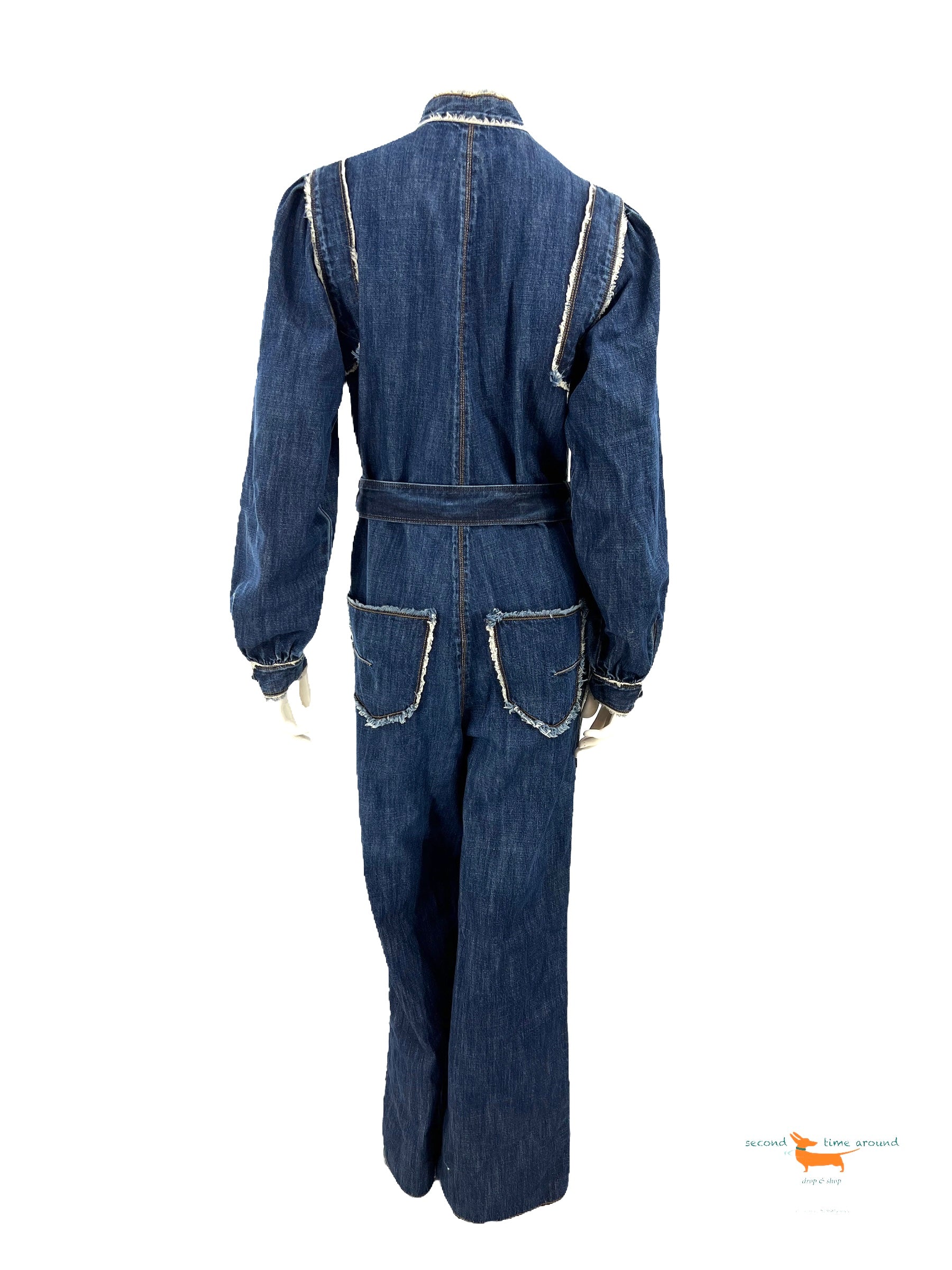 Christian Dior Blue Denim Jeans Jumpsuits