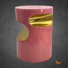 Fétiche Side Table made by Hervé Langlais of Enameled Ceramic and 28K gold in Pink