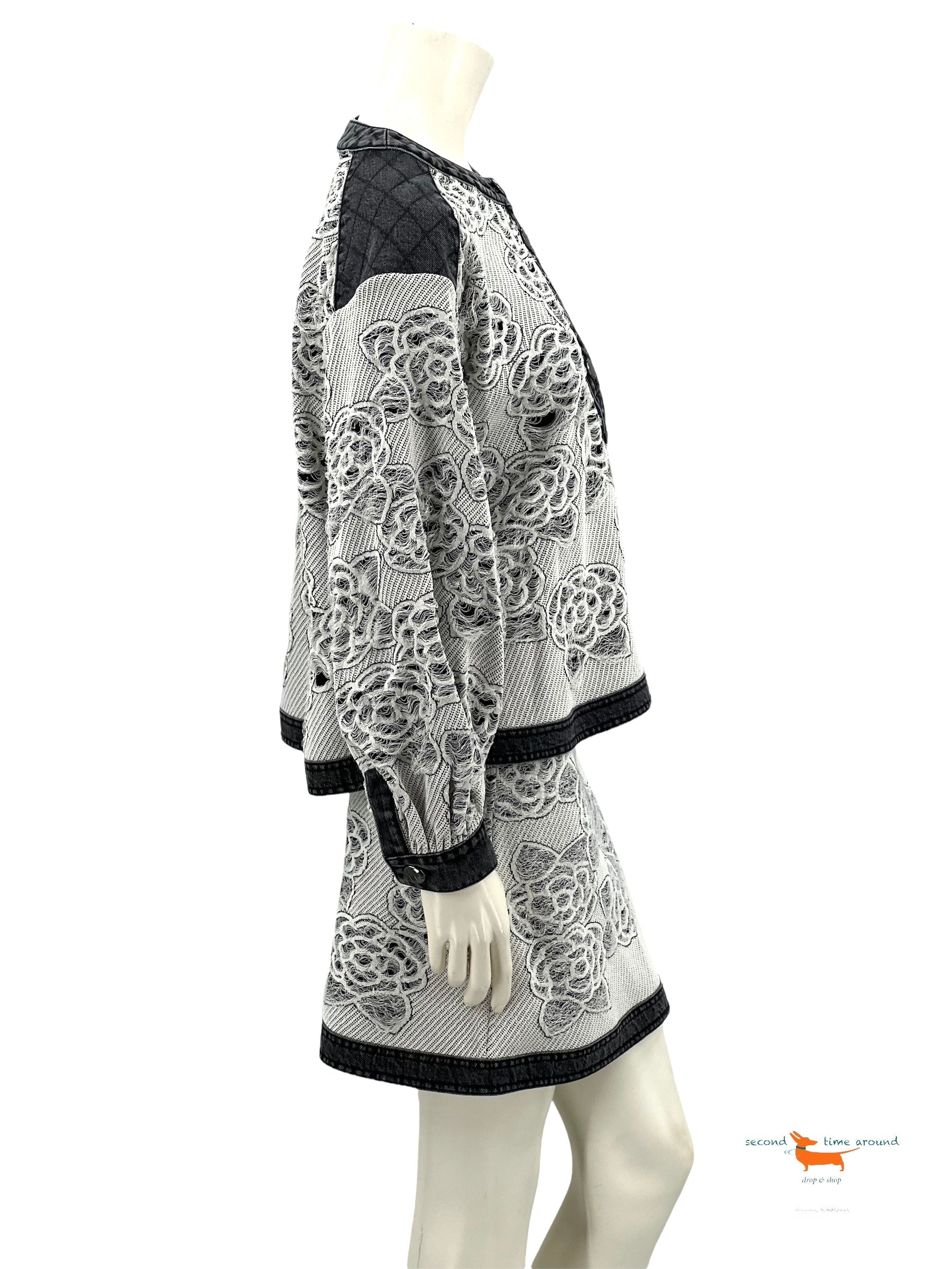 Chanel White Black  Denim Costume