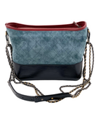Chanel Blue Quilted Suede and Leather Medium Gabrielle Hobo Bag