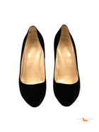 Christian Louboutin Black Suede Zipper Pumps