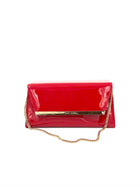 Jimmy Choo Margot Patent Leather Chain Clutch Red
