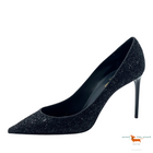 Saint Laurent Anja Black Glitter Pumps