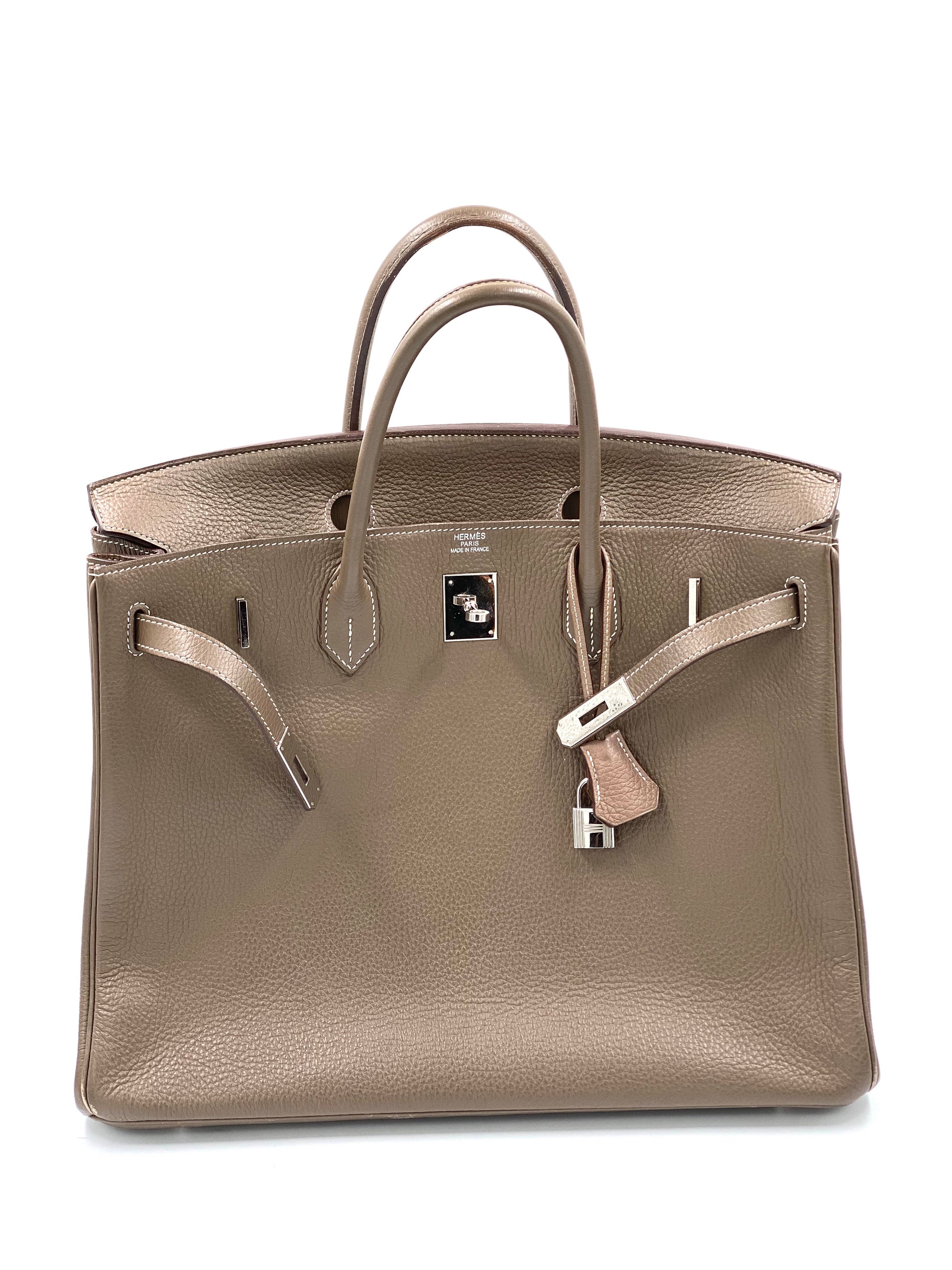 Hermes Birkin Togo Leder Etoupe 40 Cm Bag