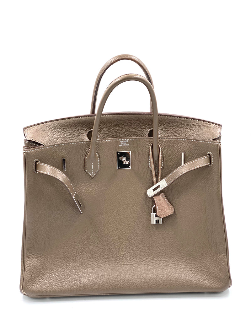 Hermes Birkin Togo Leder Etoupe 40 Cm Bag