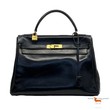 Hermes Kelly 32 Black Boxcalf Bag