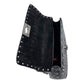 Valentino Craquele Nappa Medium Rockstud Spike Shoulder Bag Black