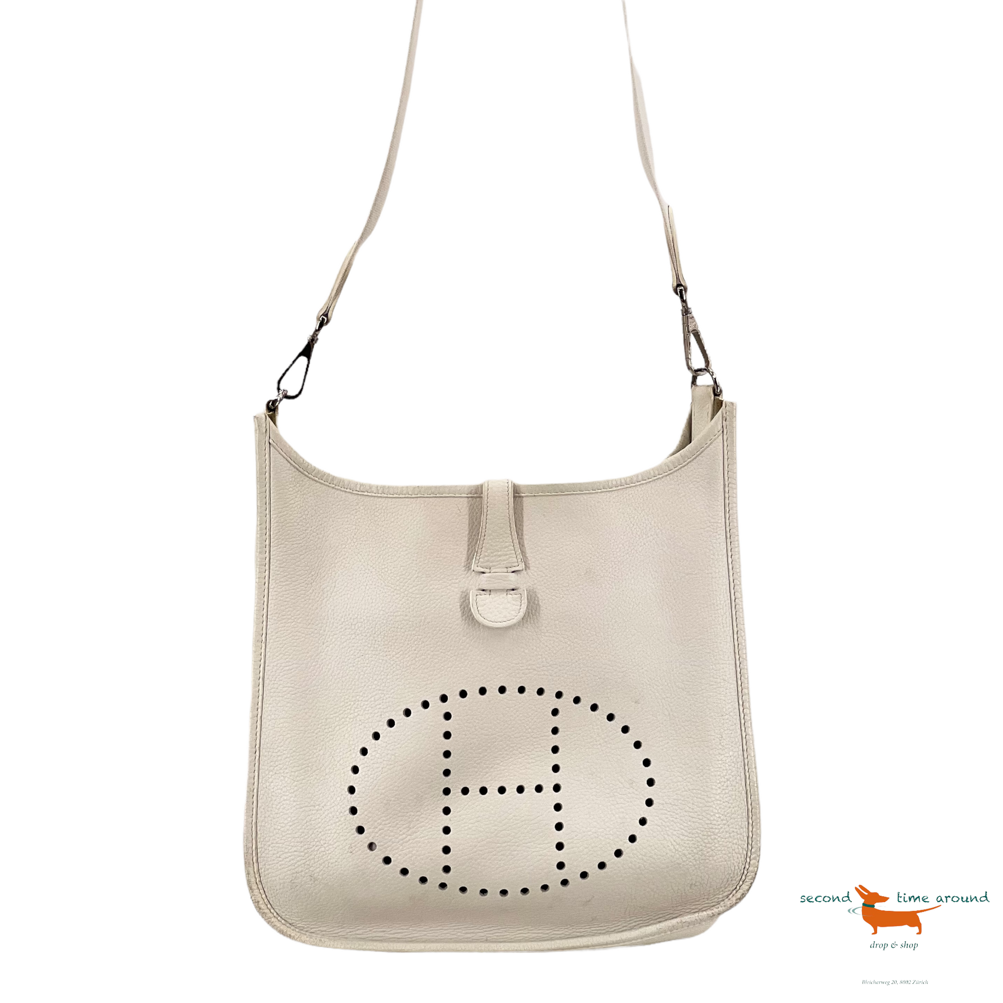 Hermes Evelyne small shoulder bag in white Epsom leather