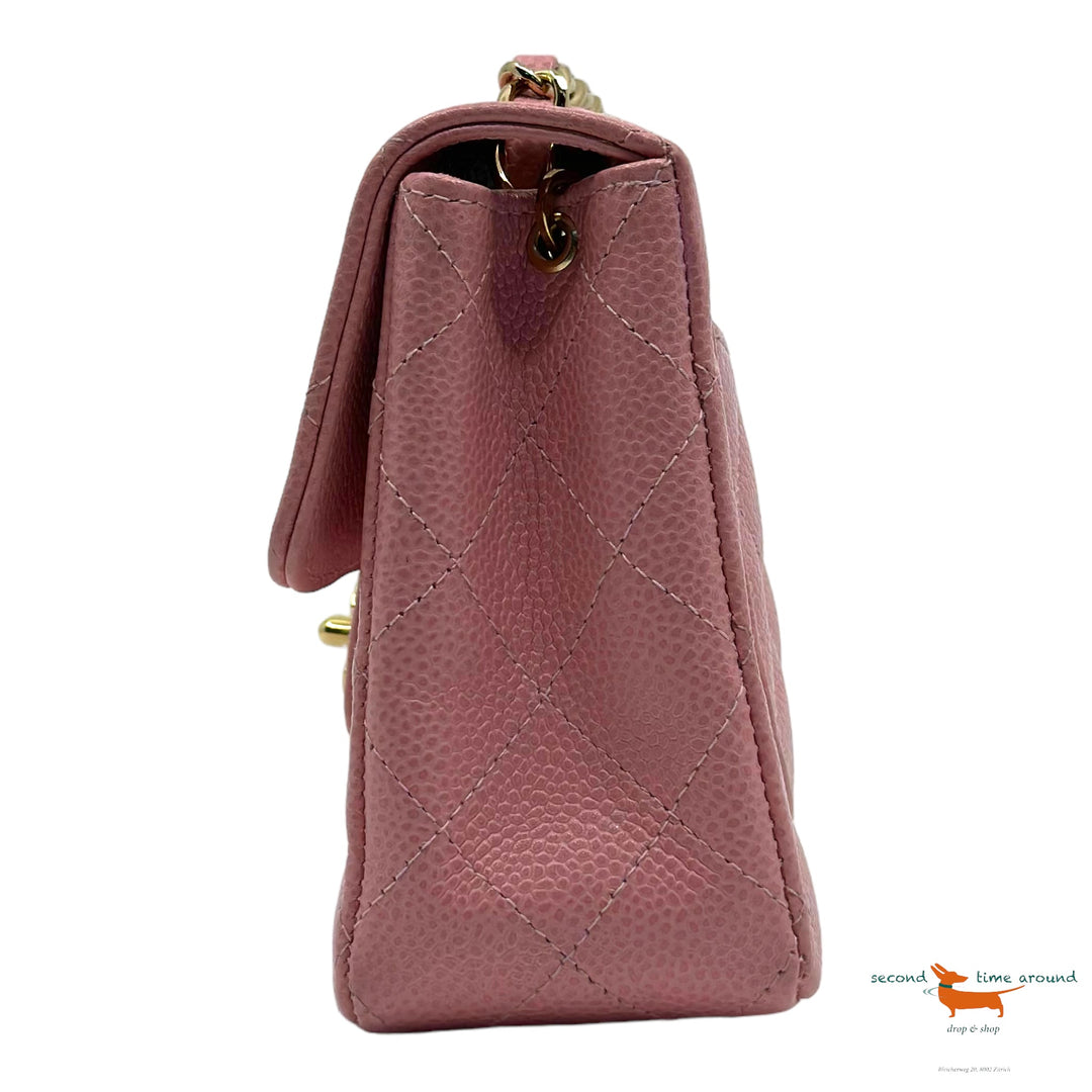 Chanel Classic Single Flap Mini Square Pink Caviar Bag