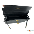 Hermes Kelly Pochette Menthe Gold Hardware Black Swift
