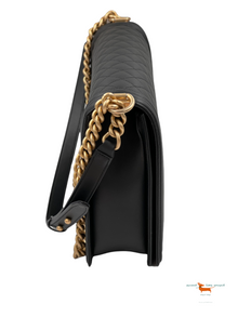 Chanel Calfskin Quilted Large Boy Flap Black Bag