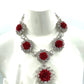 Prada Crystal Resin Rose Bib Necklace