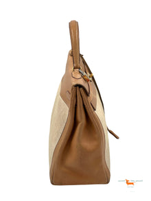 Hermes Kelly 35 Vintage Canvas & Leather