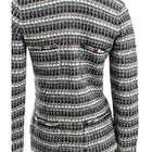 Chanel Monochrome Silk Blend Crystal Embellished Plunge Back Tweed Blazer